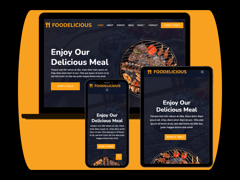 Foodelicious | Restaurant Website, Online Menu, Reservation System — project cover