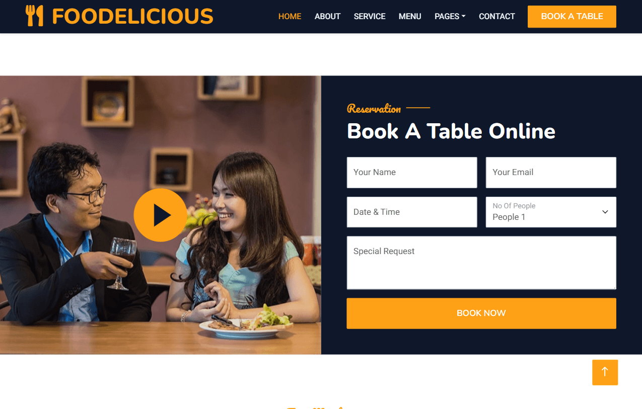 Foodelicious | Restaurant Website, Online Menu, Reservation System — project preview