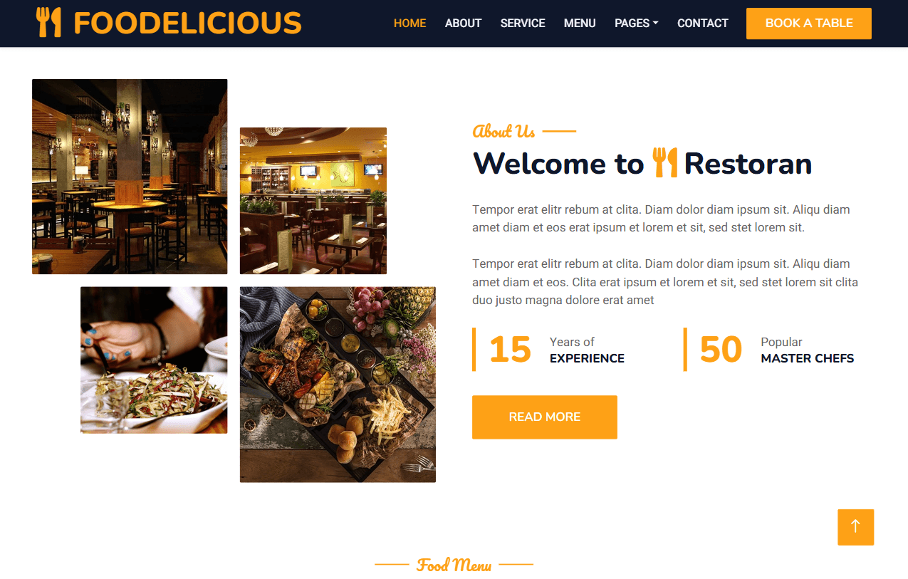 Foodelicious | Restaurant Website, Online Menu, Reservation System — Website Highlights